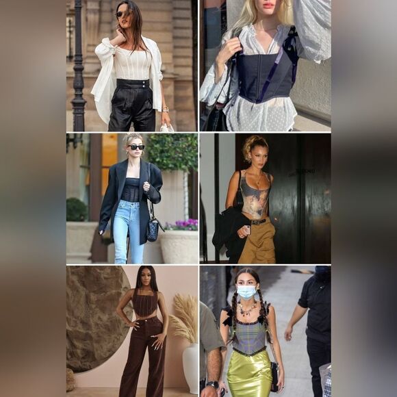 Ruth grey bustier corset top size 6 velvet detail, strapless - Picture 7 of 7